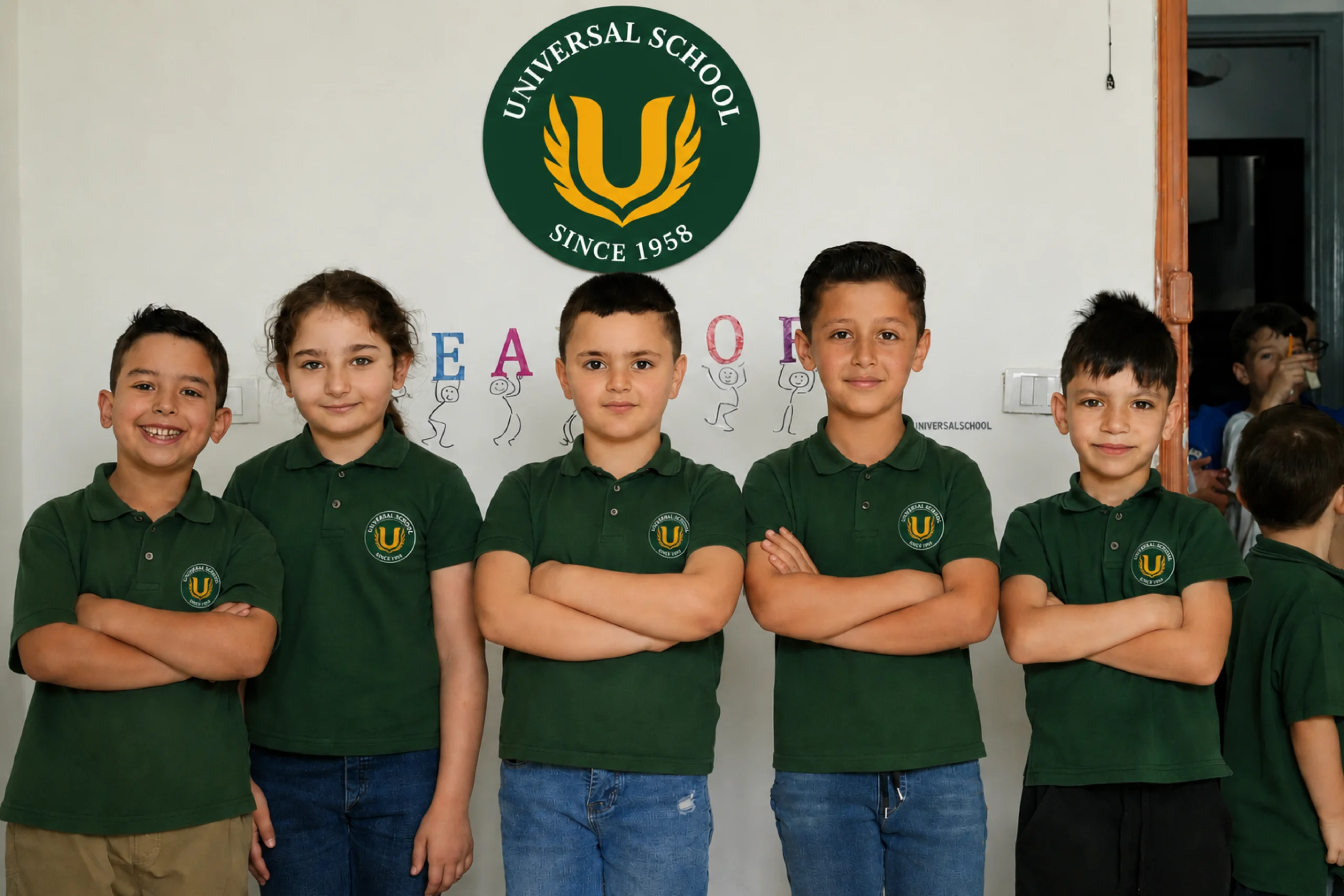 Welcoming school corridor with bright natural light at Universal School